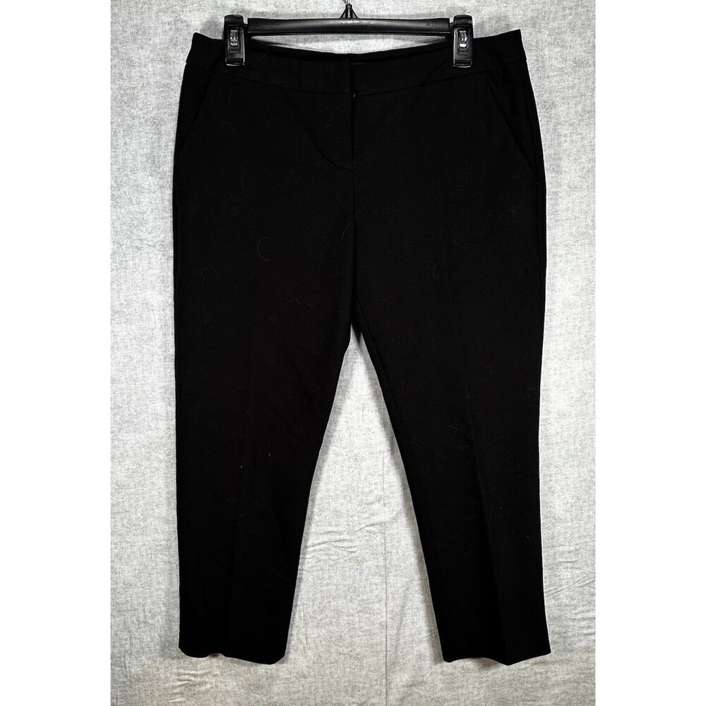 Amanda + Chelsea Womens Cropped  Dress Pants Size 8 Black Flat Mid Rise